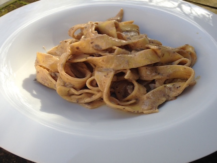 Pappardelle with Black Truffle sauce and Porcini mushrooms